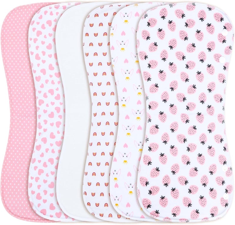 Benoxine Baby Burp Cloths &Baby B.ibs 2-in-1 Design 3 Layers Thicken Cotton Absorbent and Soft Spit Up Burping Rags Set for Newborn (Multicolor-02) - Image 4